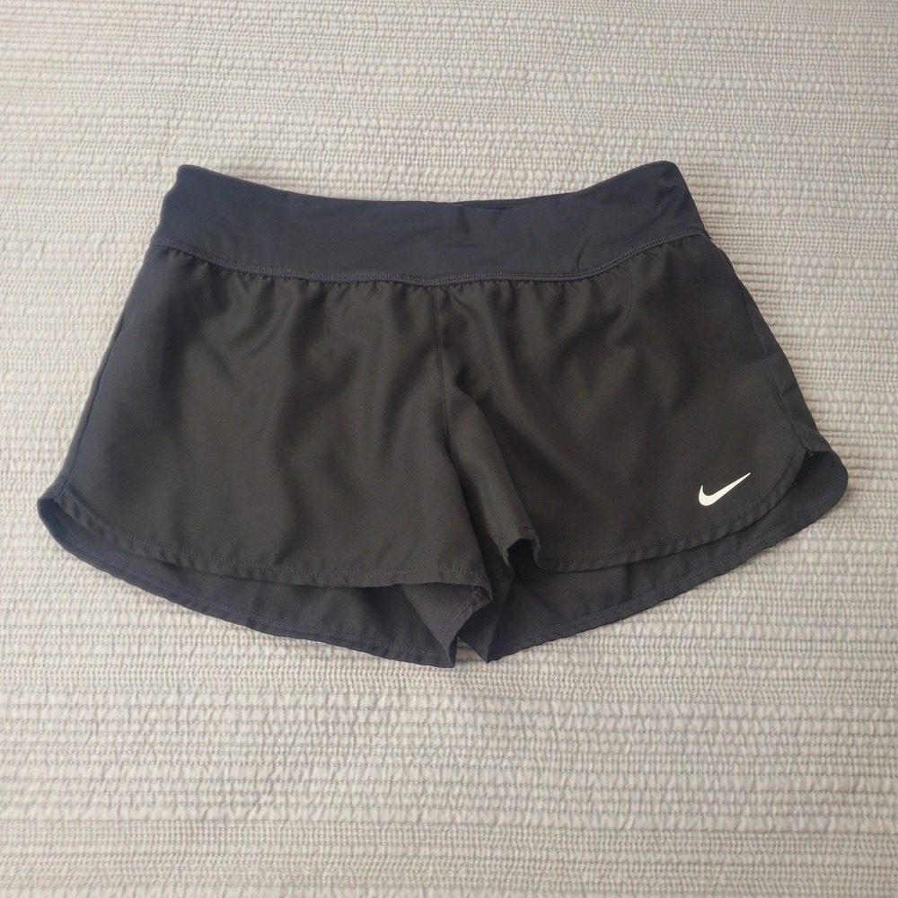 Nike Running Shorts Womens Small Black NESS9200 Back Zip Pocket Athletic
